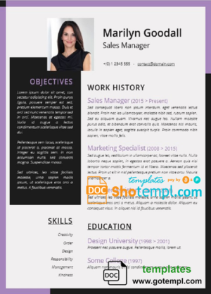 Modern and Professional CV template in WORD format