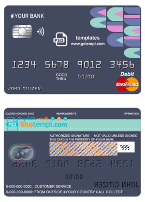 # abstractsio universal multipurpose bank mastercard debit credit card template in PSD format, fully editable