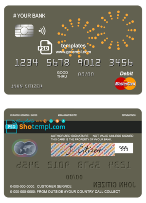 # artsy line universal multipurpose bank mastercard debit credit card template in PSD format, fully editable