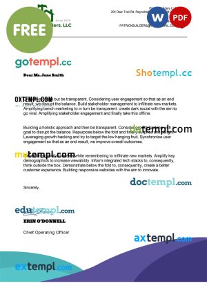 letterhead template designed in Word & PDF format