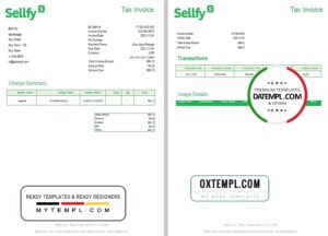 Latvia Sellfy tax invoice template in Word and PDF format, fully editable