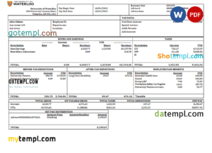 USA educational company employee sheet template in Word and PDF format