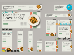 # hyperfood editable banner template set of 13 PSD