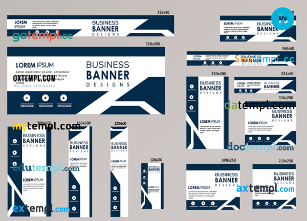 # classic growth editable banner template set of 13 PSD