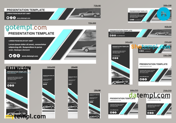 # publicy editable banner template set of 13 PSD