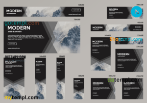 # graphic metric editable banner template set of 13 PSD