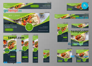 # kitchen fuel editable banner template set of 13 PSD