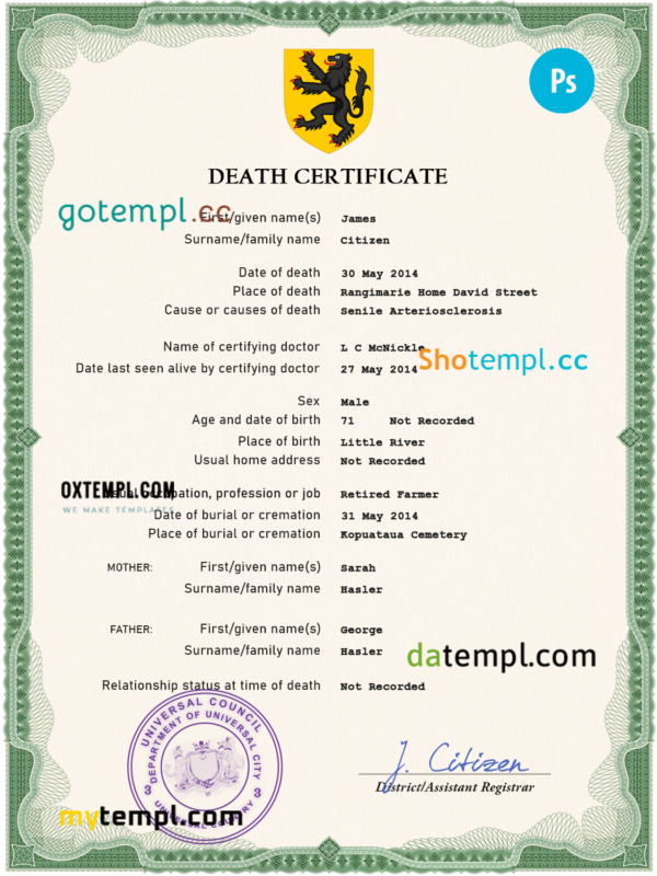 # point flow death universal certificate PSD template, completely editable