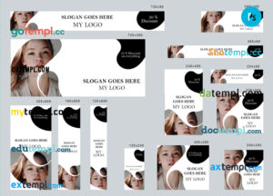 # beauty club editable banner template set of 13 PSD