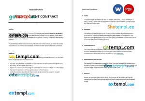agency client contract template, Word and PDF format