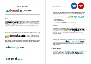 agency contract template in Word and PDF format