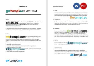 agency staff contract template in Word and PDF format