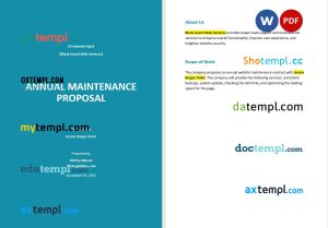 annual maintenance contract proposal template in Word and PDF format