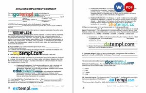 arkansas employment contract template, Word and PDF format